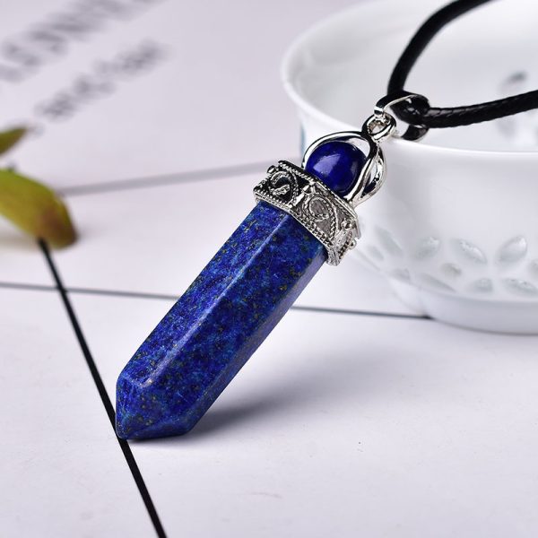 1PC Natural Crystal Amethyst Pendant Fashion Simple Reiki Point Raw Gem Necklace - Image 5