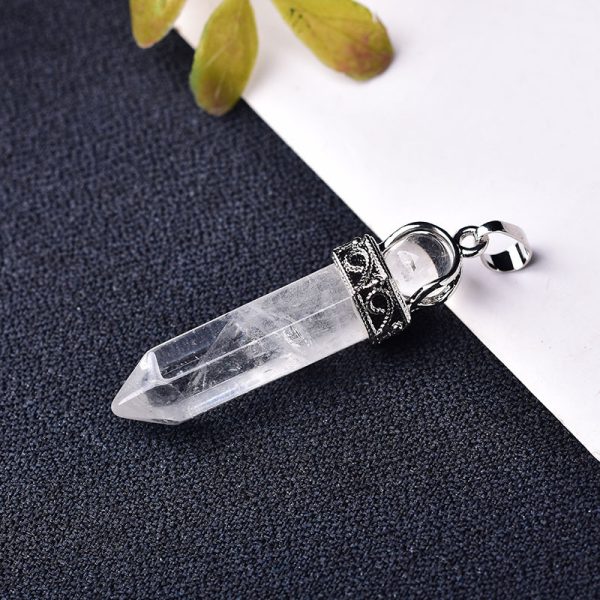 1PC Natural Crystal Amethyst Pendant Fashion Simple Reiki Point Raw Gem Necklace - Image 4