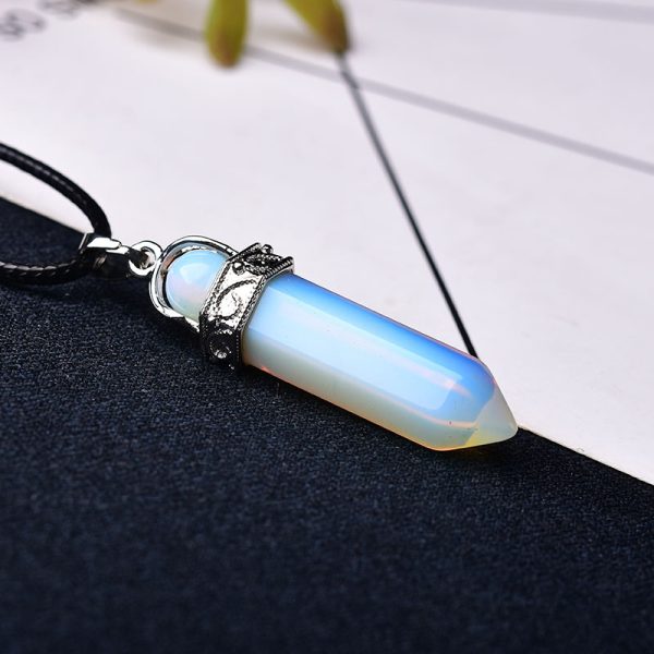 1PC Natural Crystal Amethyst Pendant Fashion Simple Reiki Point Raw Gem Necklace - Image 6