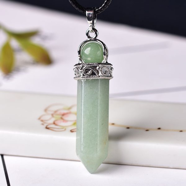 1PC Natural Crystal Amethyst Pendant Fashion Simple Reiki Point Raw Gem Necklace - Image 3