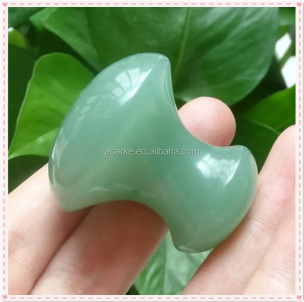 Green Aventurine Mushroom shaped Gua Sha Tools Mushroom Guasha Massage Stones For Face - Image 4